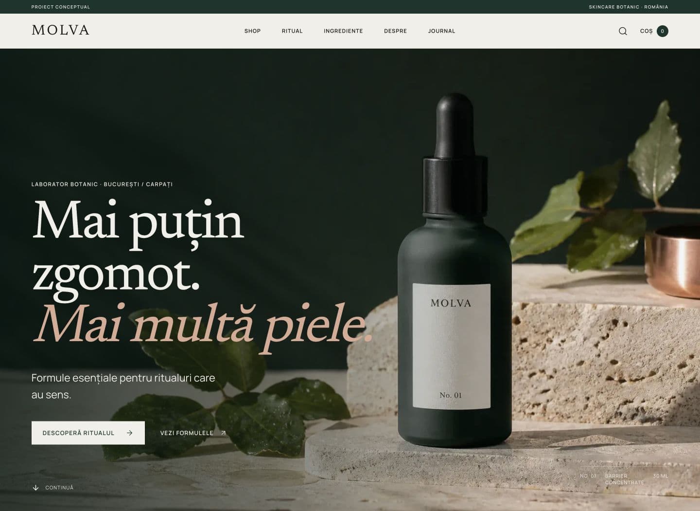 MOLVA Laboratory skincare ecommerce website